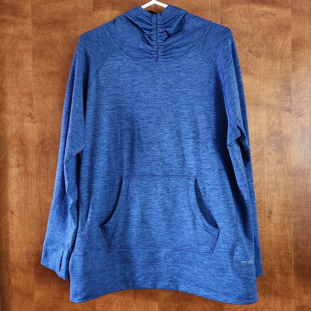 Marc New York Blue Cowl Neck Hoodie Large